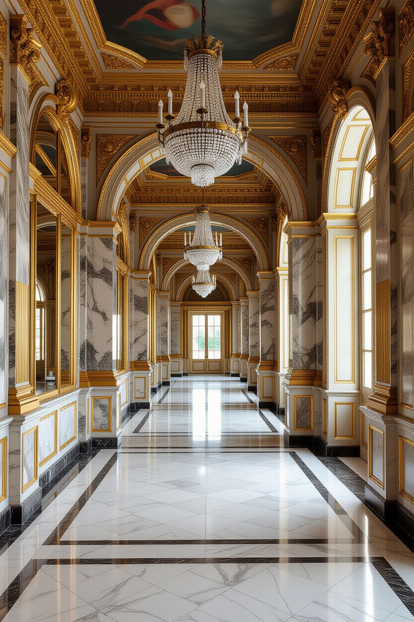 Antique Mirror Wall Paneling Design for Luxury Interiors