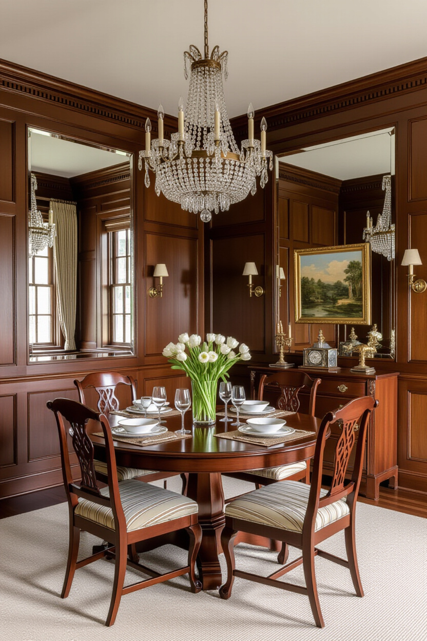 Bevelled Mirror Wall Paneling for Dining Rooms