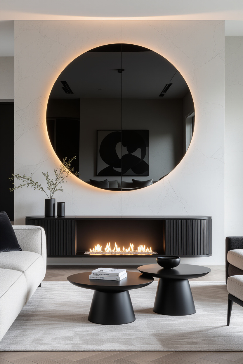 Black Circle Mirror Decor: Modern Edge for Your Space