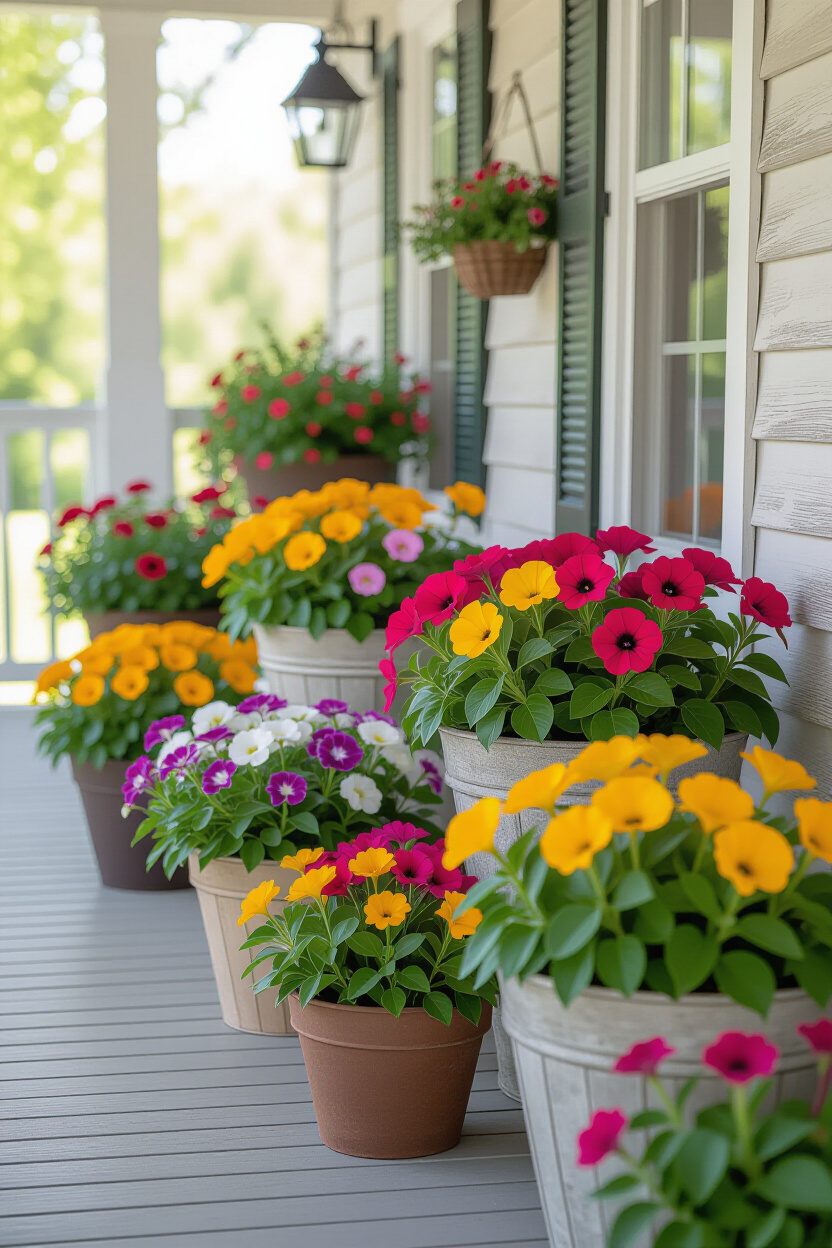 Charming Spring Porch Pots and Planters