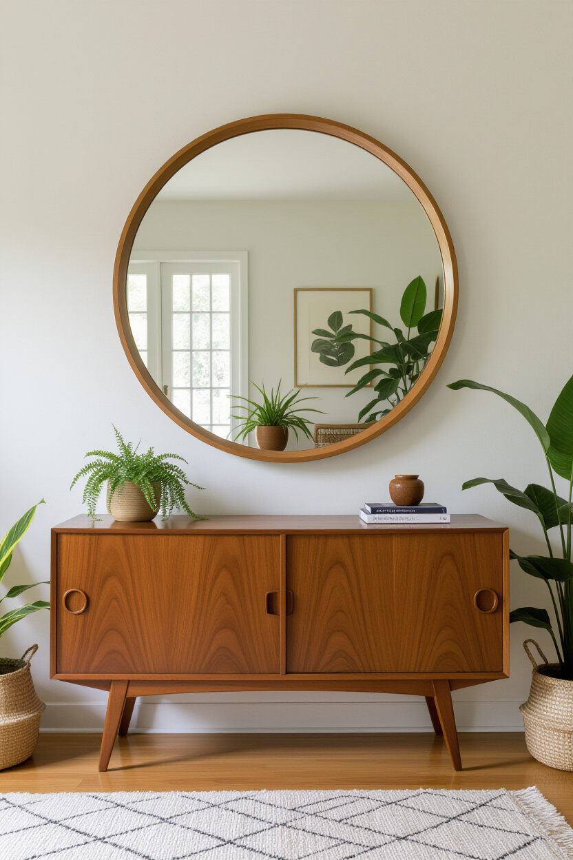 Creating a Focal Point with Round Mirror Wall Decor
