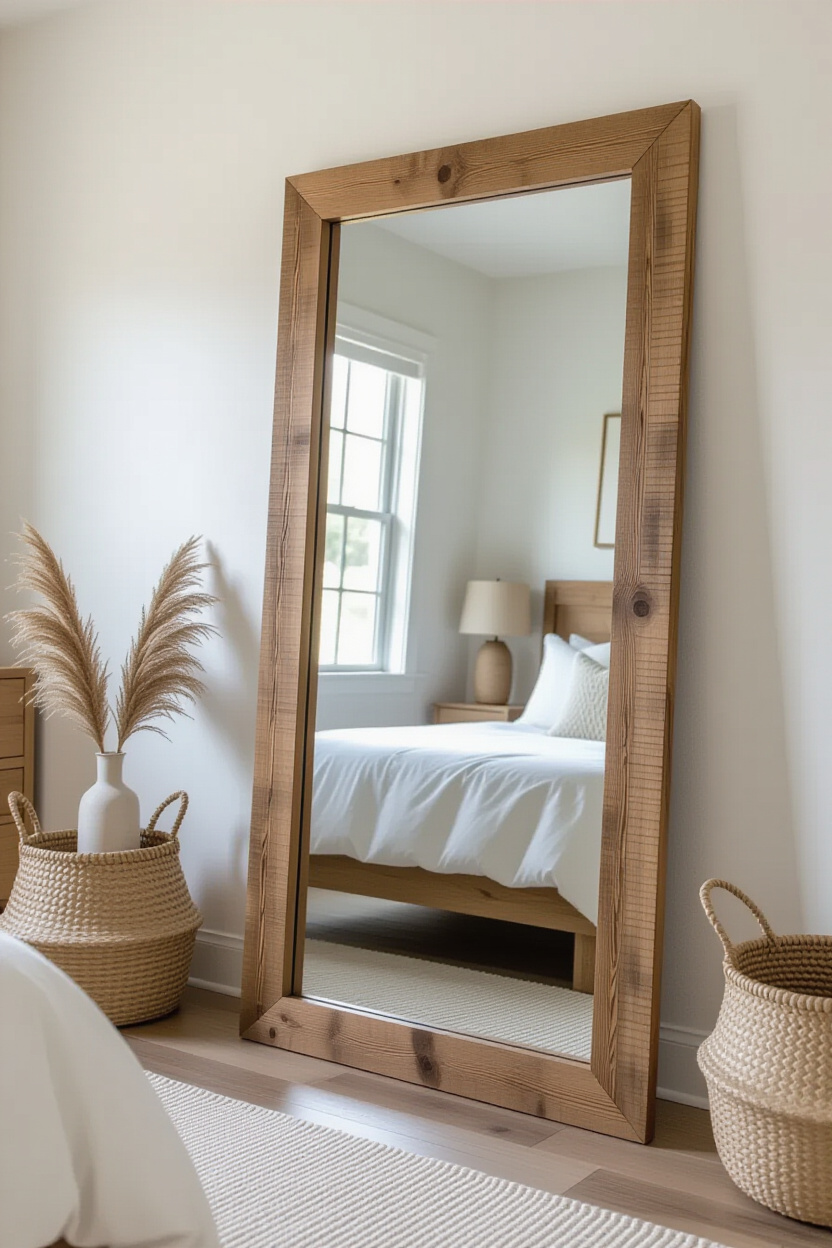 DIY Rustic Floor Mirror: A Grand Statement