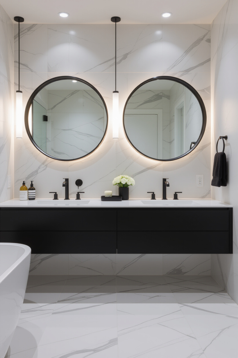 Double Circle Mirror Bathroom: A Symmetrical Delight