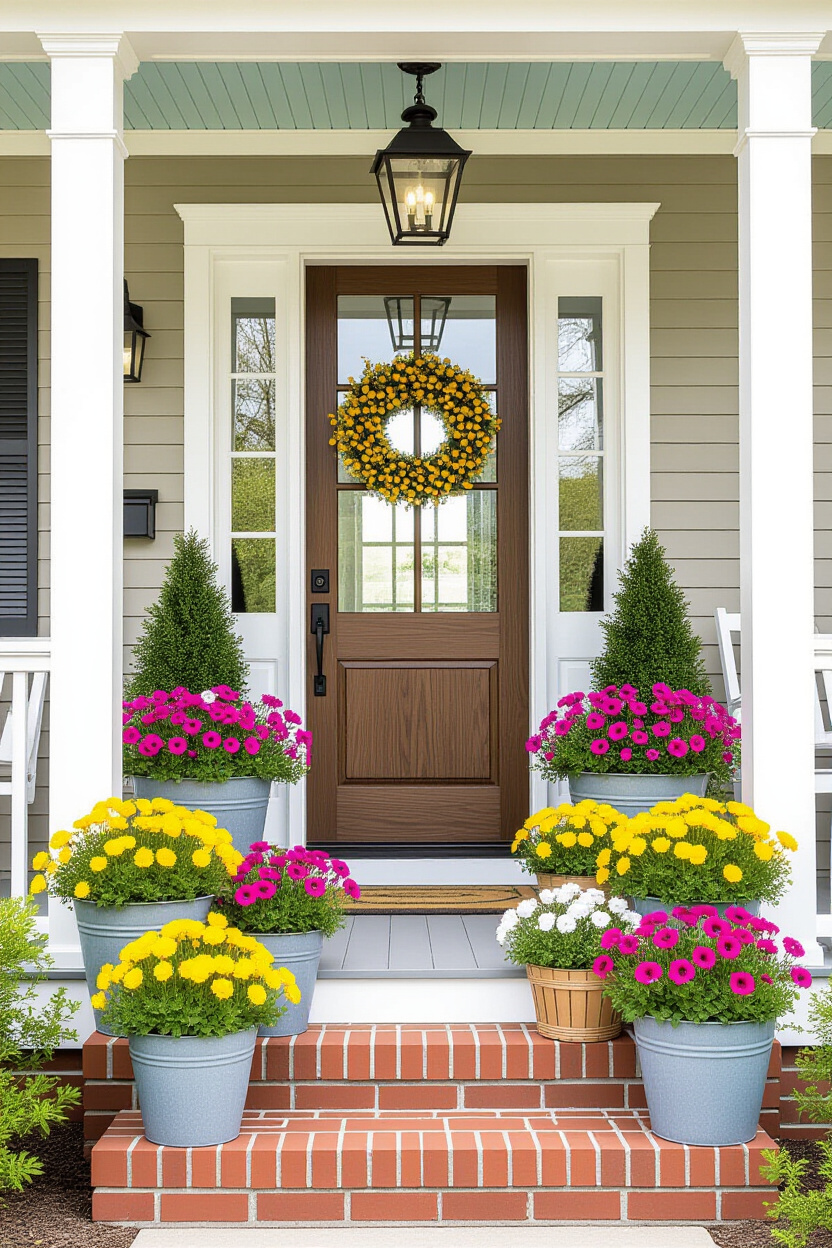 Easter Front Porch Decorations: Planters as Festive Accents