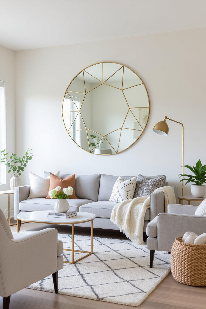Elevate Your Living Room Aesthetic with Modern Mirror Wall Decor