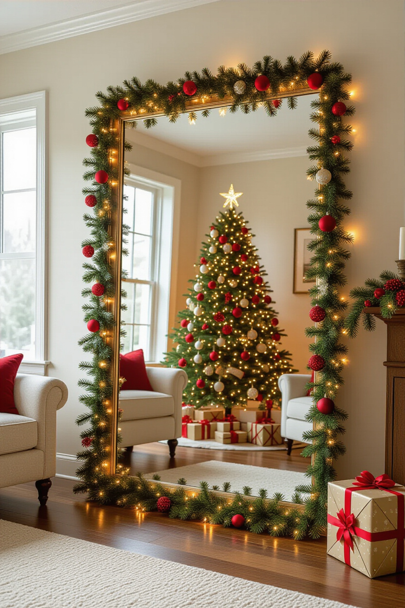 Festive Reflections: Christmas Mirror Decor Ideas