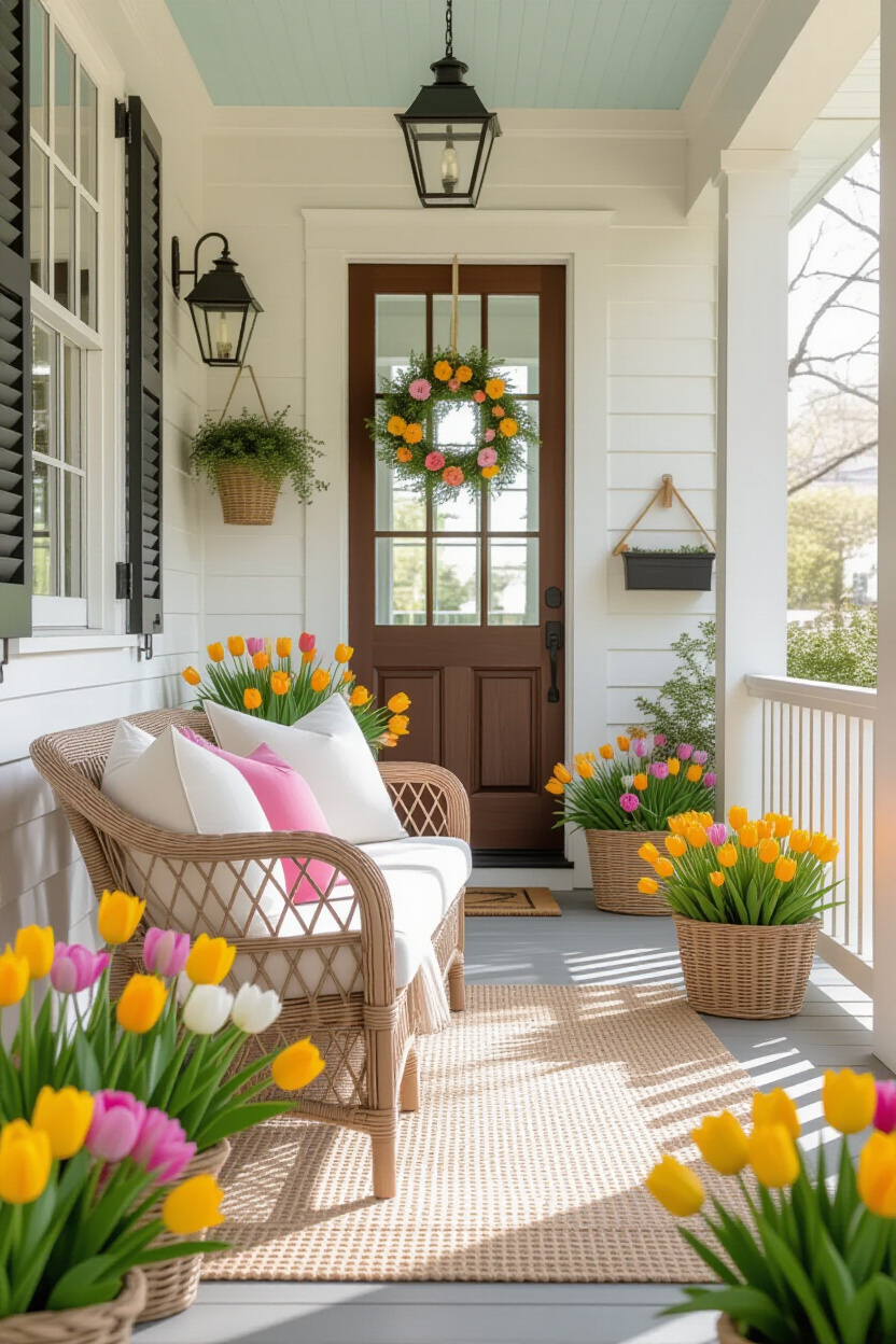 Front Porch Ideas for Easter Spring Decorations