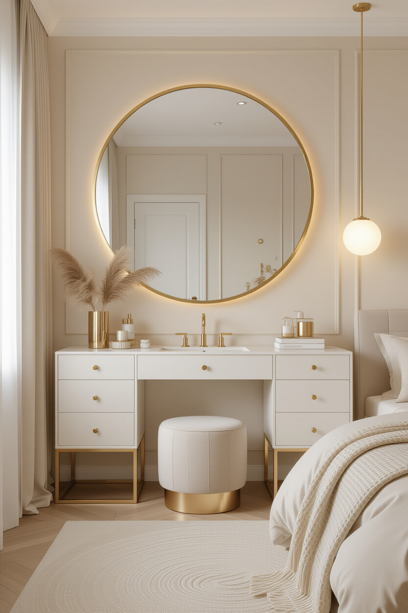 Gold Circle Mirror Wall Decor: A Touch of Opulence