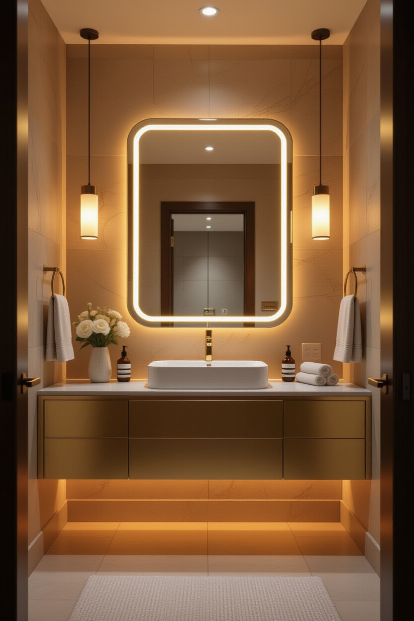Golden Touches: The Elegance of Gold LED Vanity Mirrors
