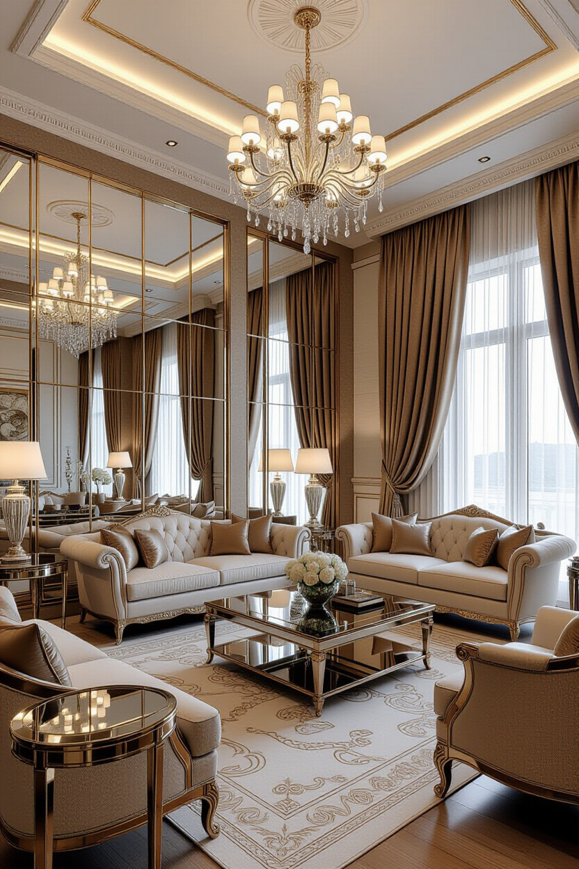 Indulge in Luxury: Opulent Mirrors for Your Living Room Design