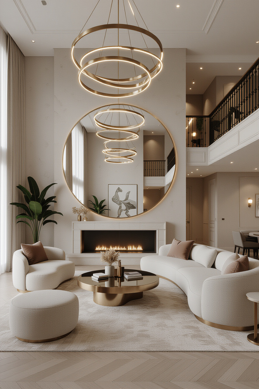 Large Circle Mirror Living Room: Making a Statement