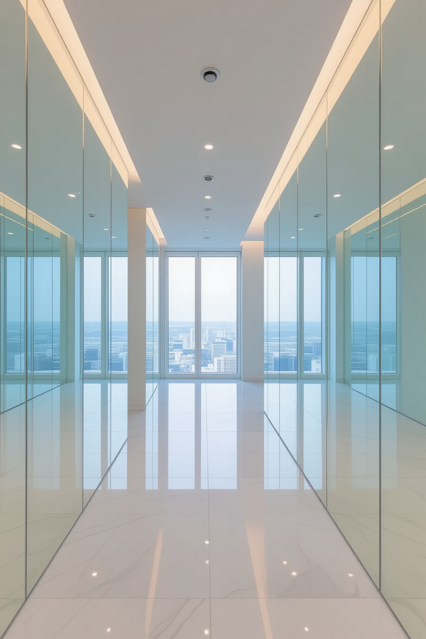 Mirror Cladding Glass Panelling Design Wall