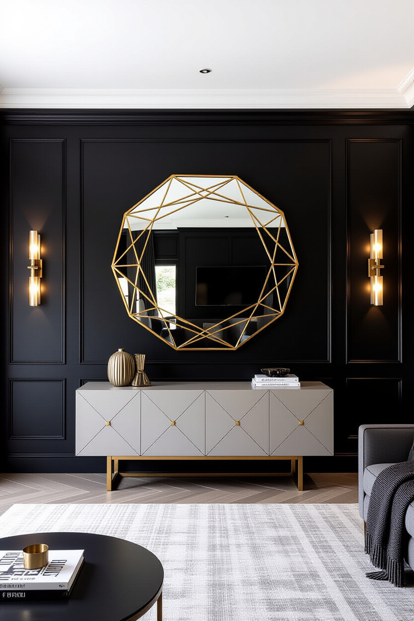 Modern Mirror Wall Decor for Luxury Sitting Rooms