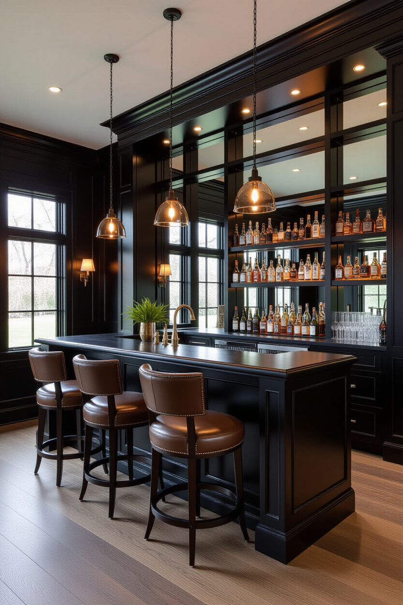 Moody Smoked Mirror Wall Panels