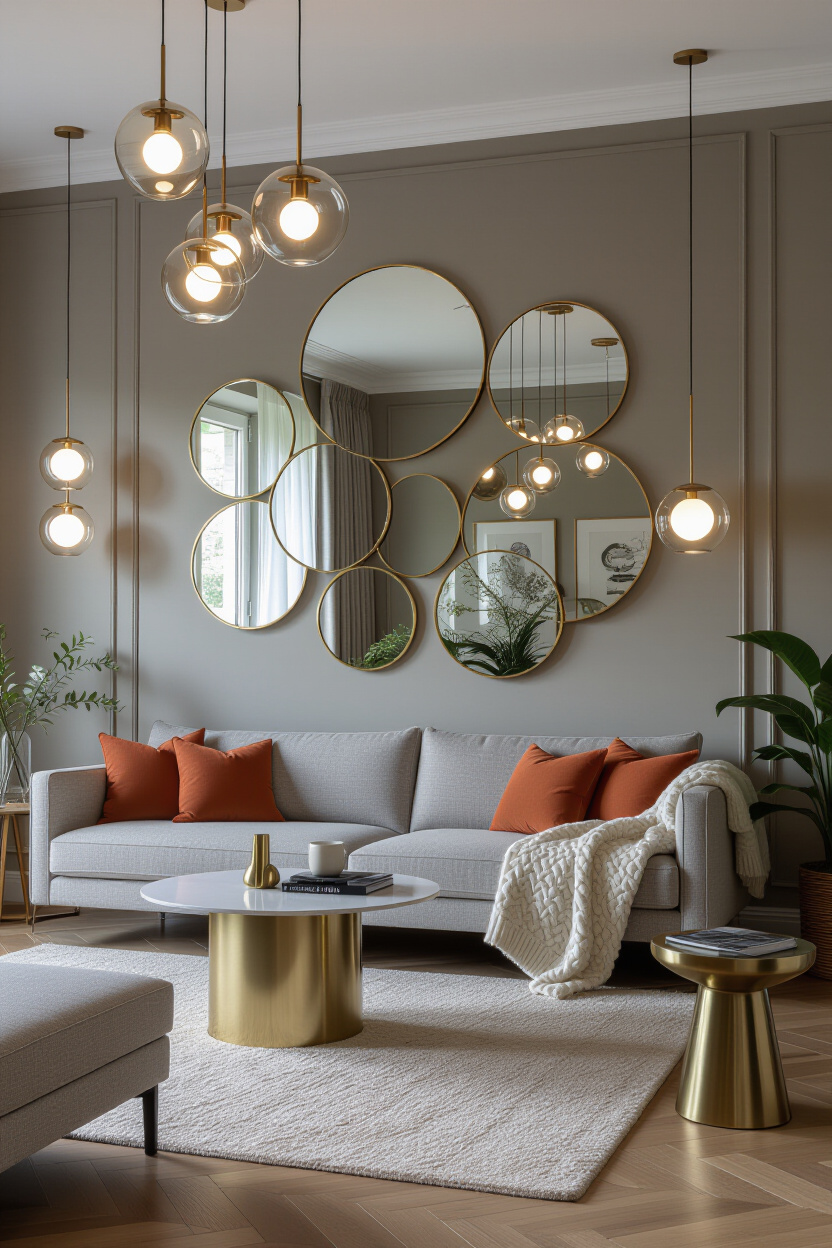 Multi Circle Mirror Wall Decor: Dynamic Visual Interest