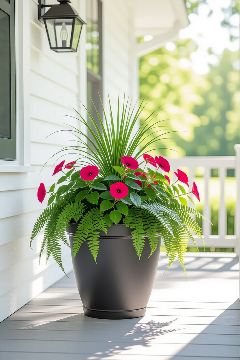 Porch Flowers Ideas for Potted Plants: The Thriller, Filler, Spiller Method