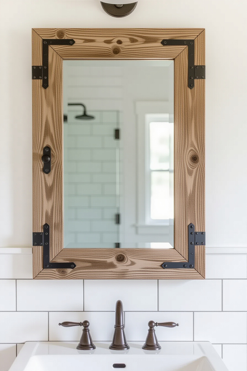 Rustic Bathroom Mirror Farmhouse Style: Key Elements