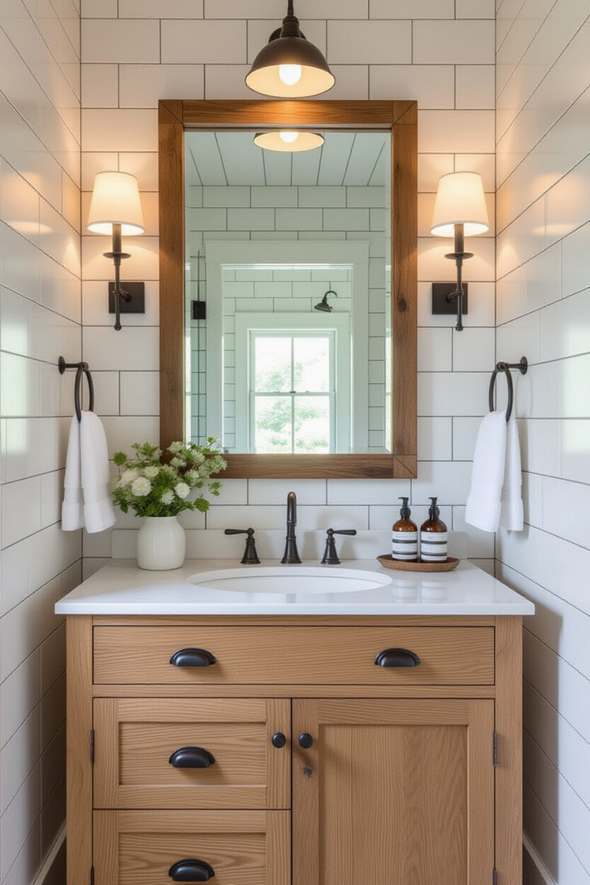 Rustic Bathroom Mirror Ideas for Farmhouse Bathrooms