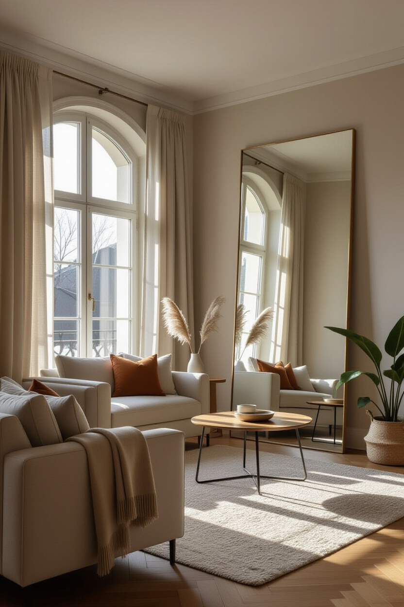 Smart Mirror Placement for a Brighter, More Open Living Space