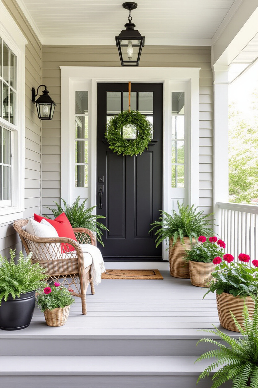 Spring Front Porch Decorating on a Budget