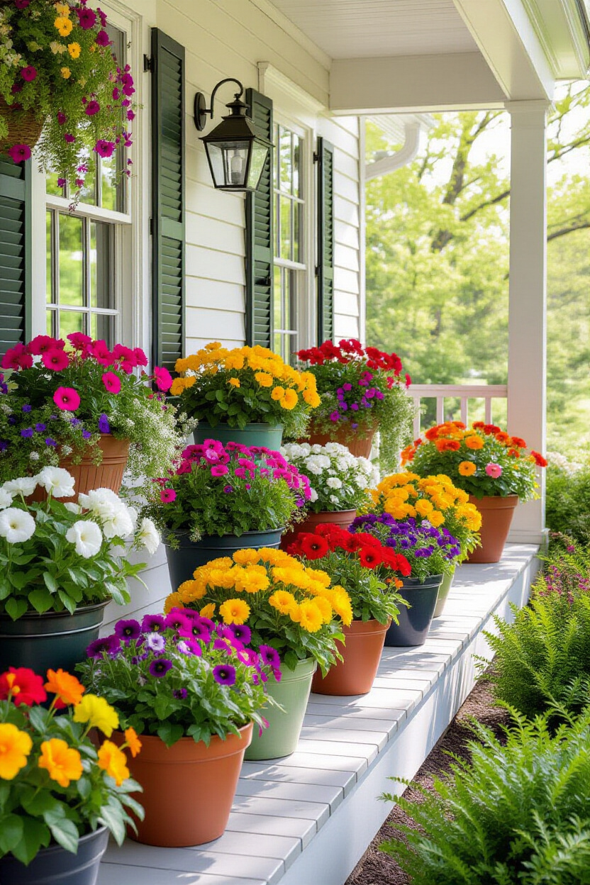 Spring Outdoor Flower Pots for Front Porches
