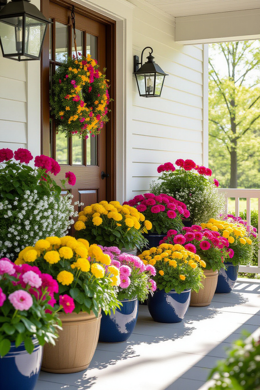 Spring Porch Pots: Blooming Beauty for Your Entrance