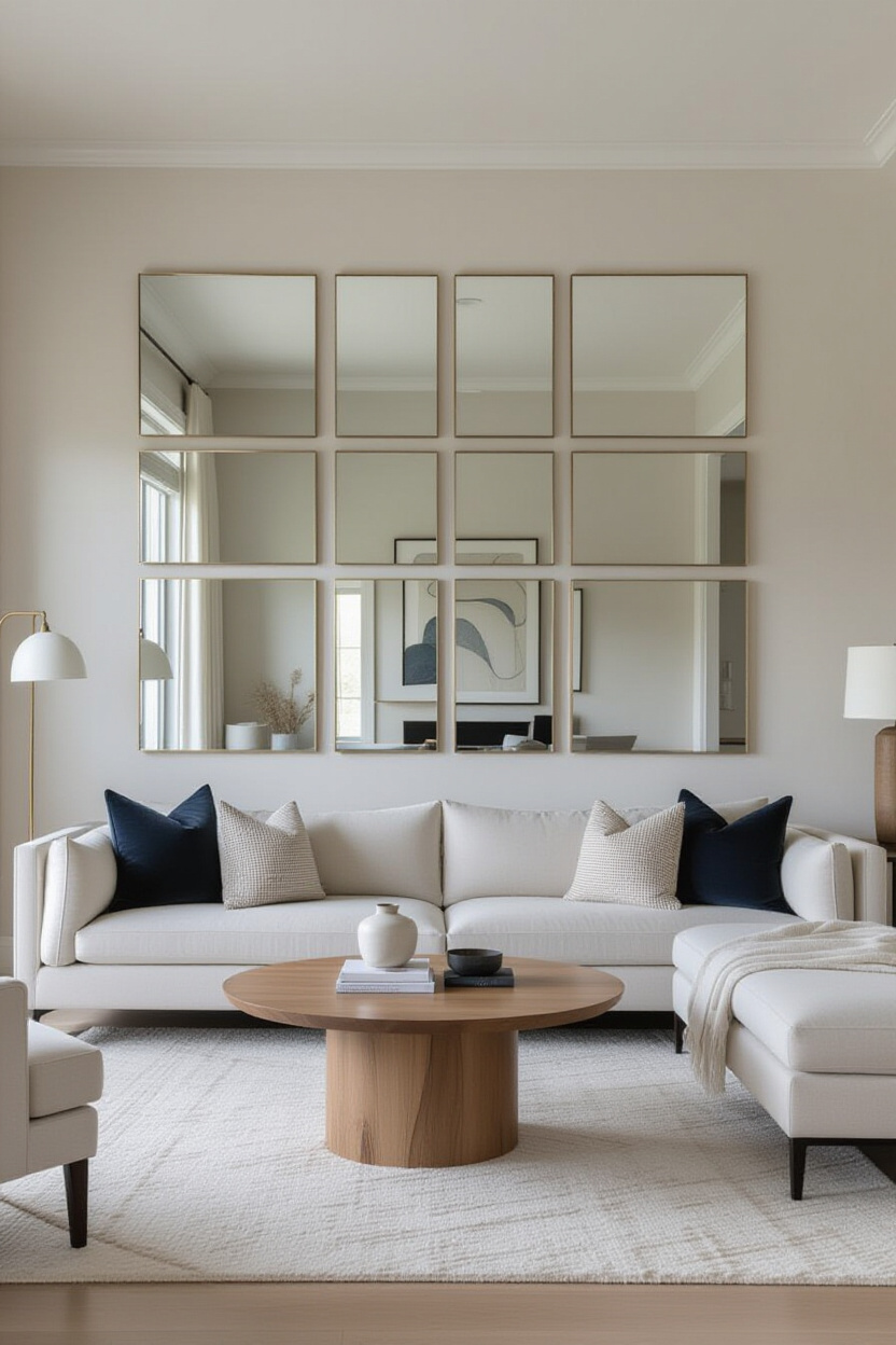 Square Mirror Wall Decor Living Room: Modern Simplicity