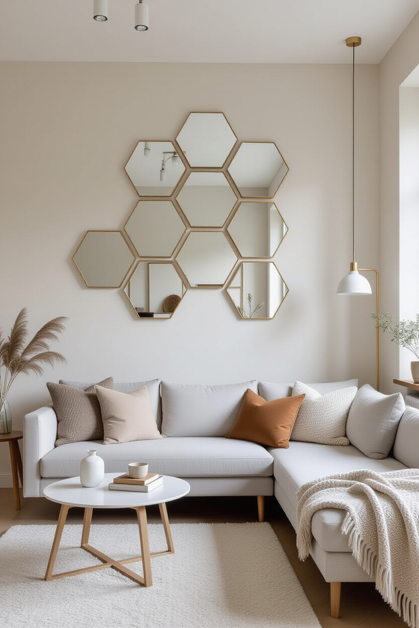 The Allure of Hexagon Mirror Wall Decor Living Room Styles