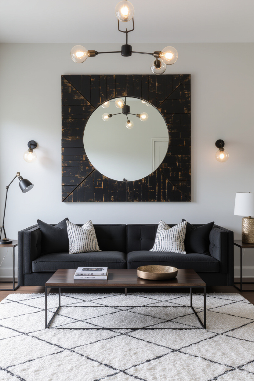 The Bold Statement of Black Rustic Mirrors