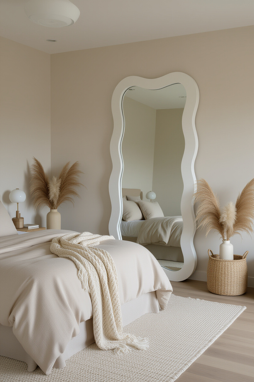 The Versatility of a White Wavy Full Length Mirror