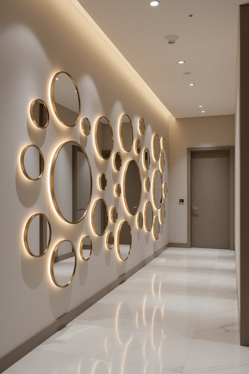Wall with Circle Mirror Decor: Creating Visual Interest